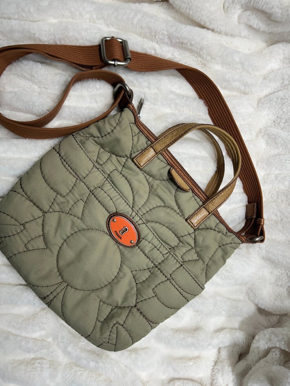 Fossil Key-Per Top Handle Handbag Olive Green